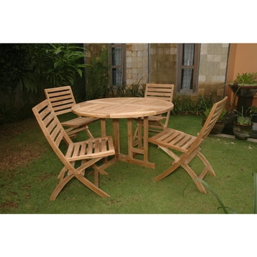 Anderson Teak Andrew Butterfly Folding 5-Pieces Dining Set