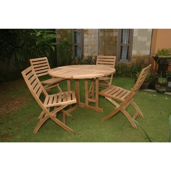 Anderson Teak Andrew Butterfly Folding 5-Pieces Dining Set
