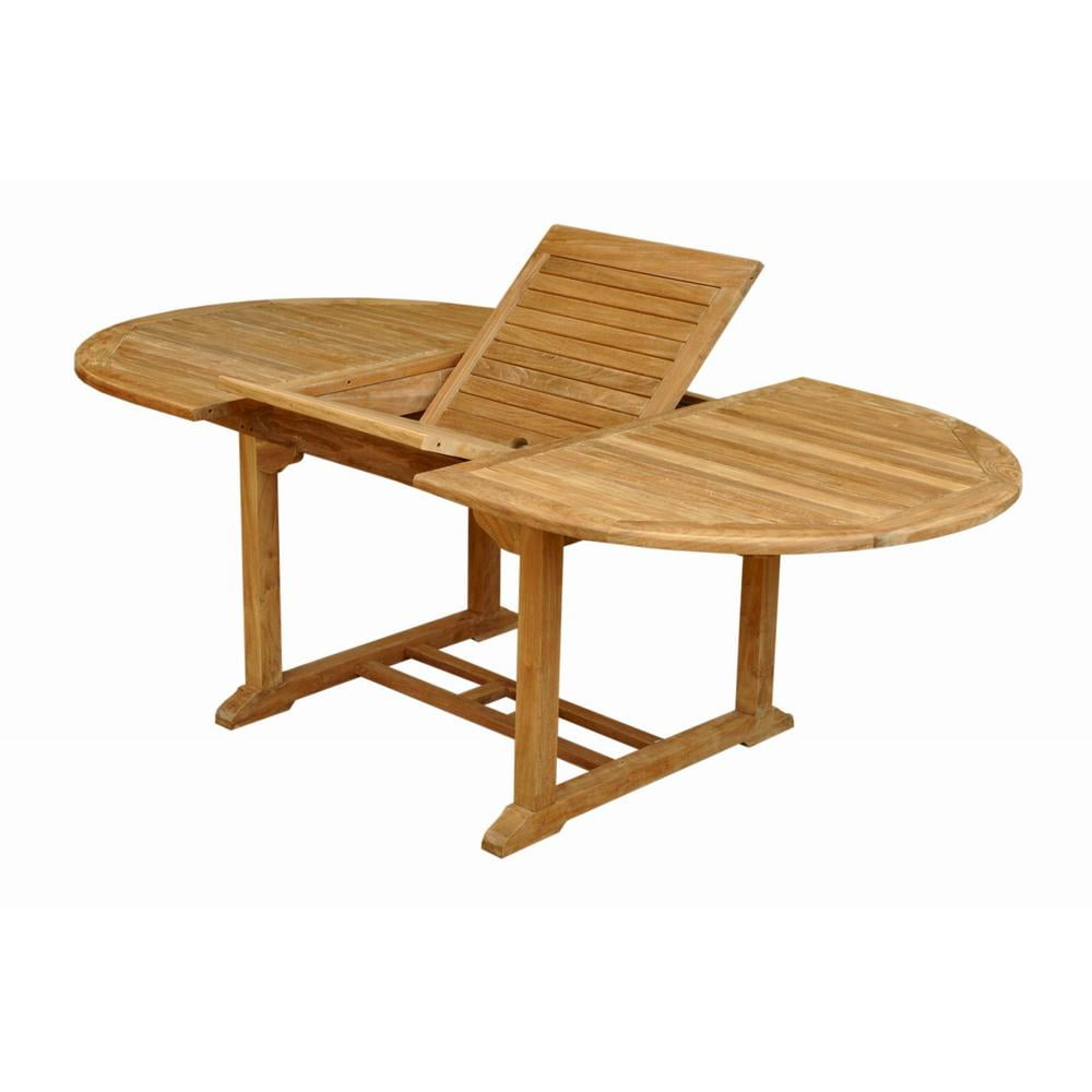 Bahama 87'' Oval Teak Outdoor Extension Dining Table