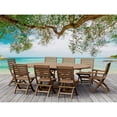 thumbnail image 1 of Teak Oval Extension Dining Table Set with Folding Chairs - Anderson Teak-Color:Teak,Material:Wood, 1 of 2