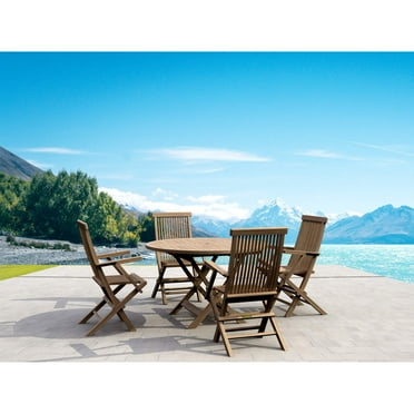 Anderson Teak Bahama Classic Folding Armchair 5-Pieces Dining Set