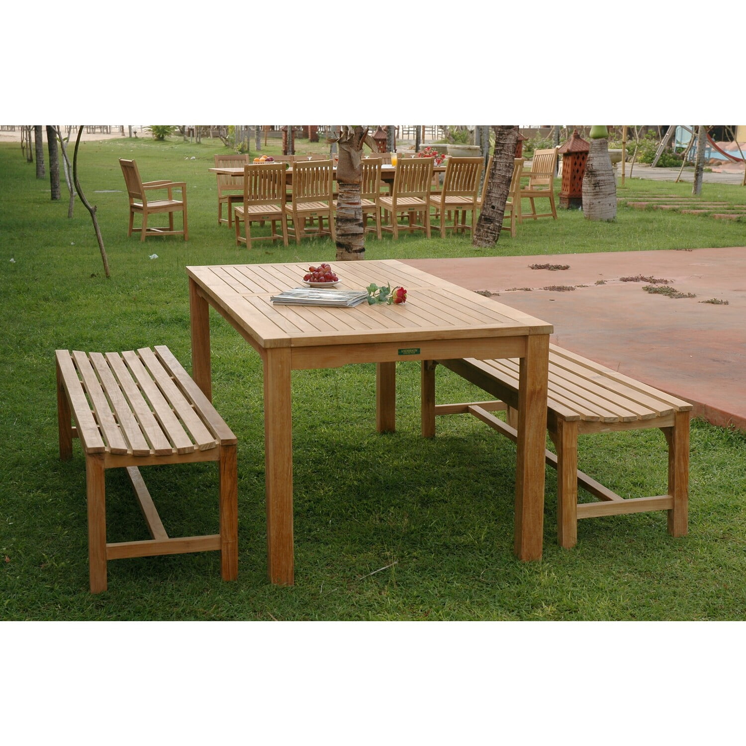 Bahama Natural Teak 6-Person Outdoor Dining Set
