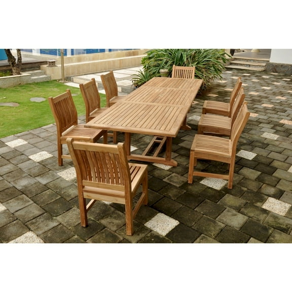 Anderson Teak Bahama Sahara 9-Pieces Rectangular Dining Set-Size:10'