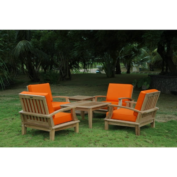 Anderson Teak Brianna Bahama 6-Pieces Deep Seating Armchair Set