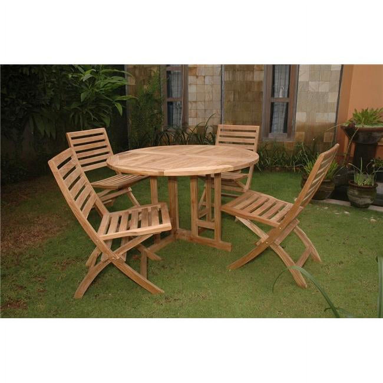Anderson Teak Butterfly 47" Round Folding Table - image 1 of 4