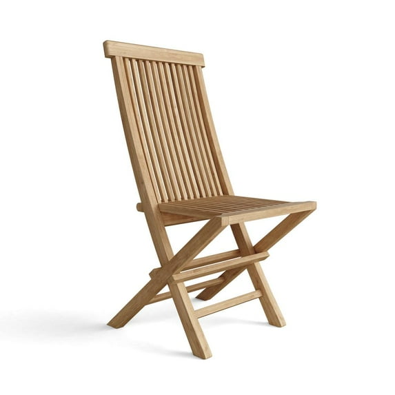 Anderson Teak Classic Teak Folding Chair in Natural (Set of 2)