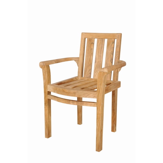 Anderson Teak Classic Teak Stackable Armchair in Natural (Set of 4)