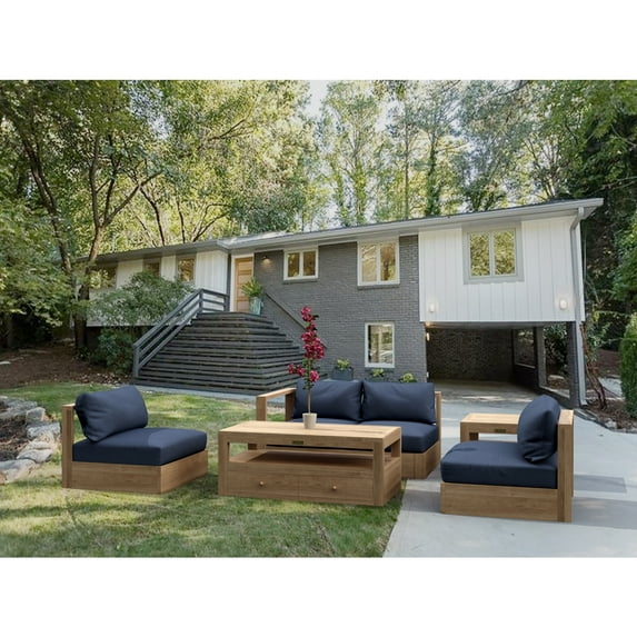 Anderson Teak Set-151 Copacabana Modular Deep Seating Set - 5 Piece