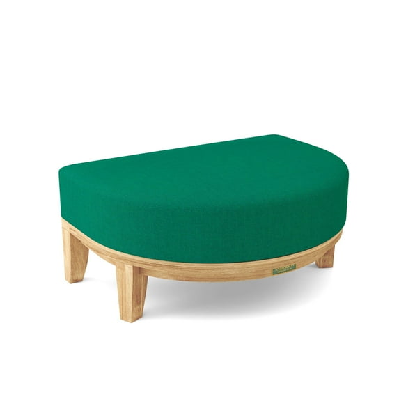 Anderson Teak Coronado Sunbrella & Teak Outdoor Ottoman. Forest Green