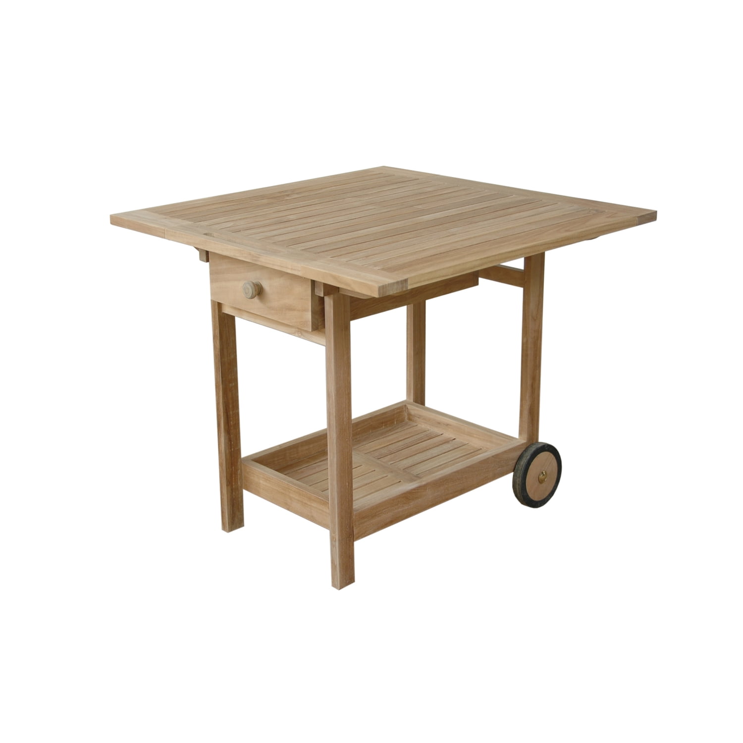 Danica Grade-A Teak Wood Serving Trolley with Storage