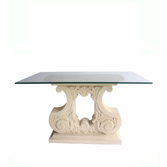 Anderson Teak Elysees Contemporary Limestone Dining Table in Beige