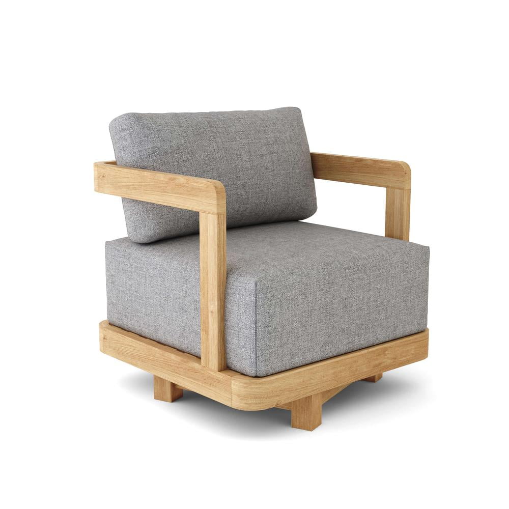 Granada Teak Swivel Armchair with Green Cushions