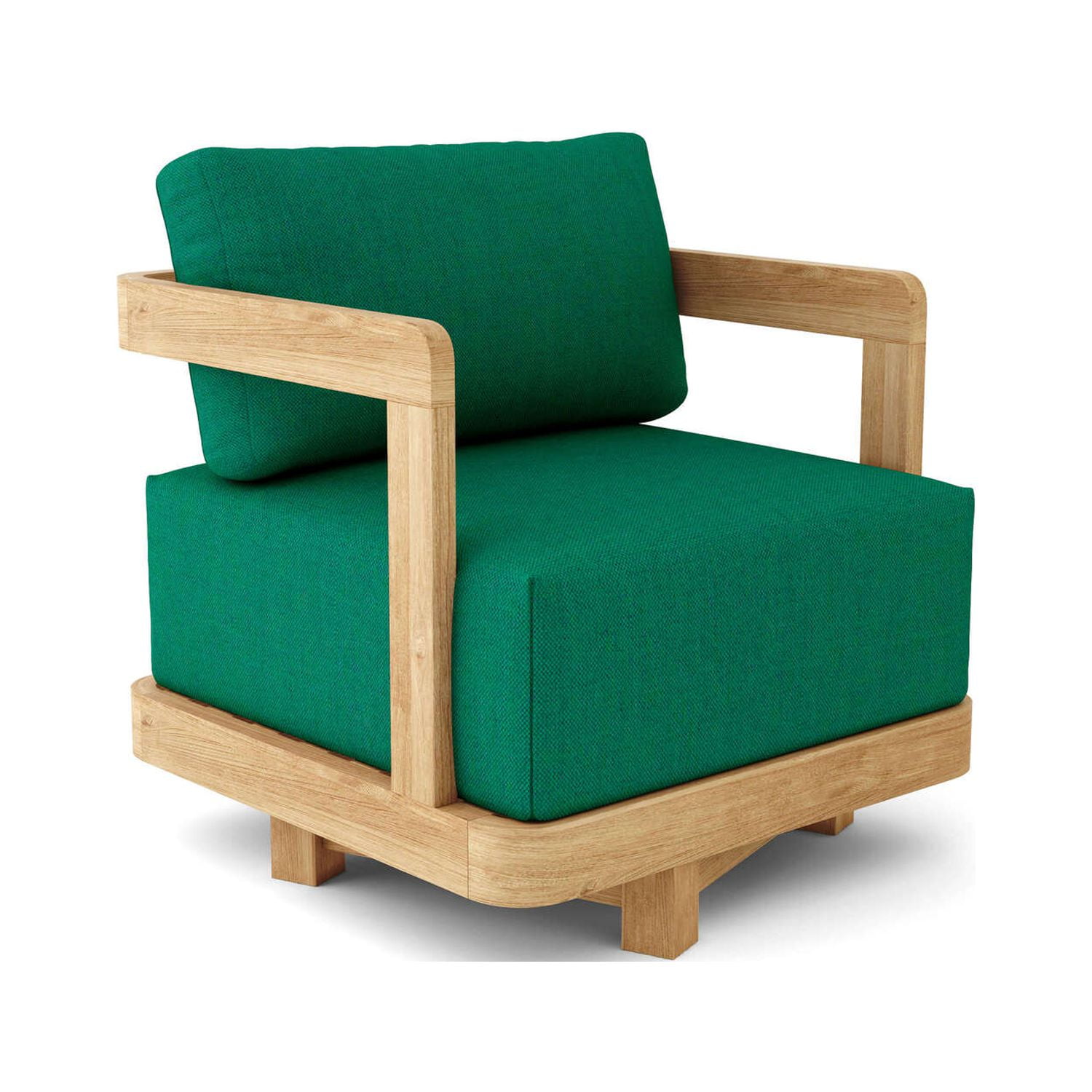 Granada Teak Swivel Armchair with Green Cushions