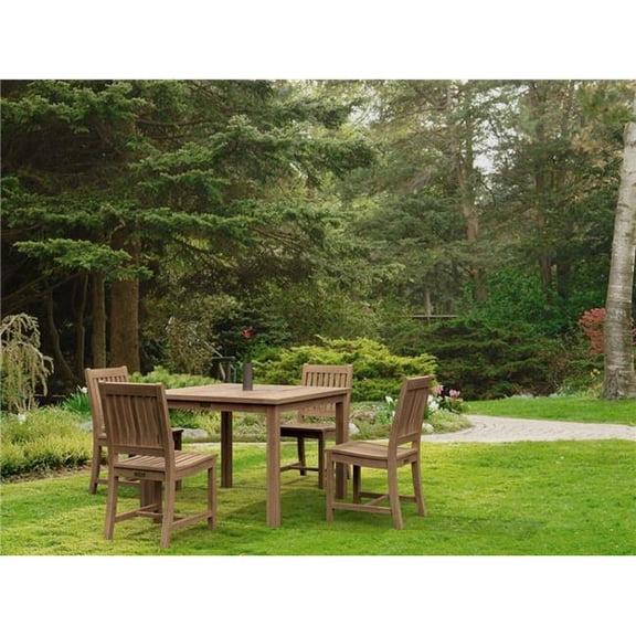 Anderson Teak SET-042SQ Lisbon Dining Table Set - Natural - 5 Piece