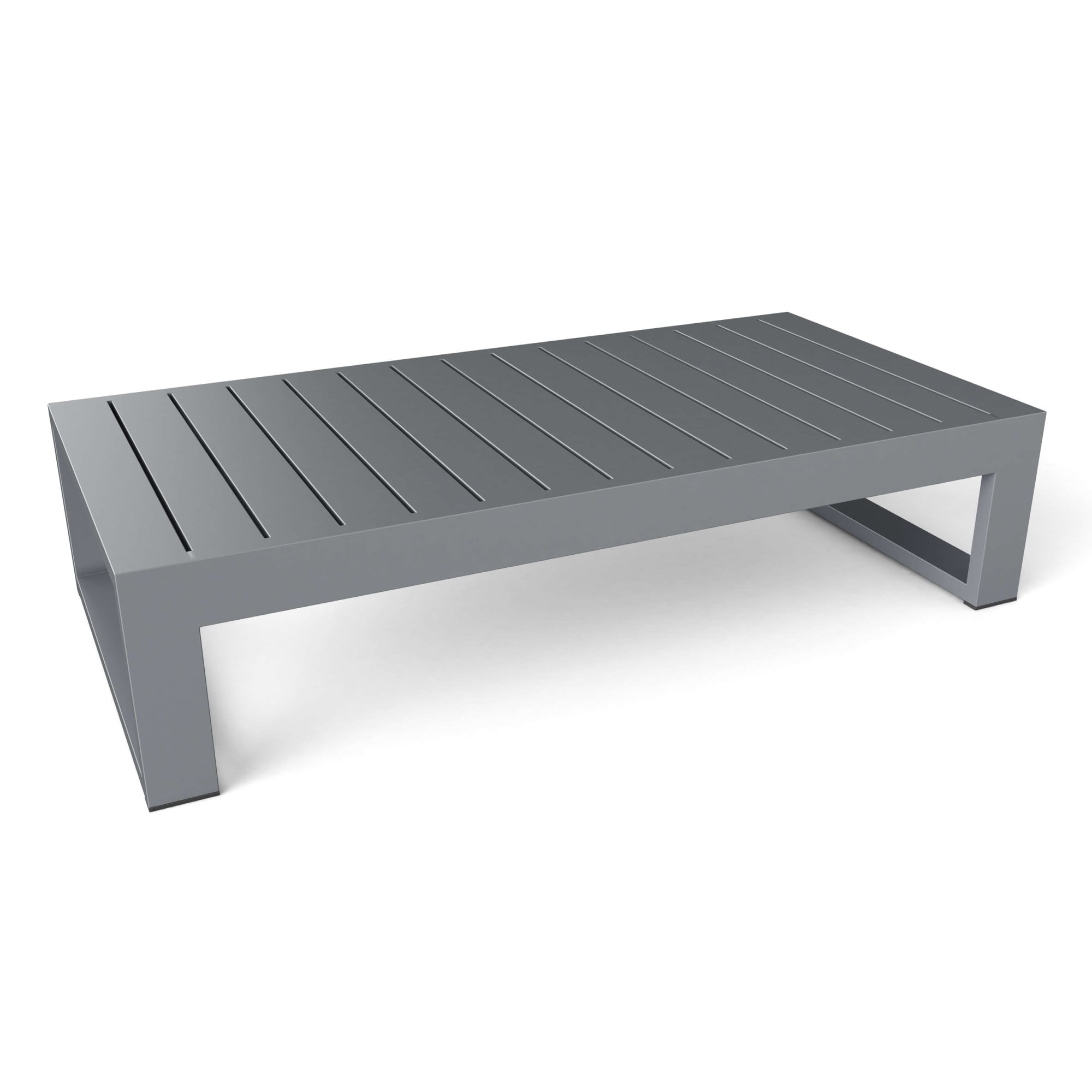 Lucca Gray Aluminum Outdoor Rectangular Coffee Table