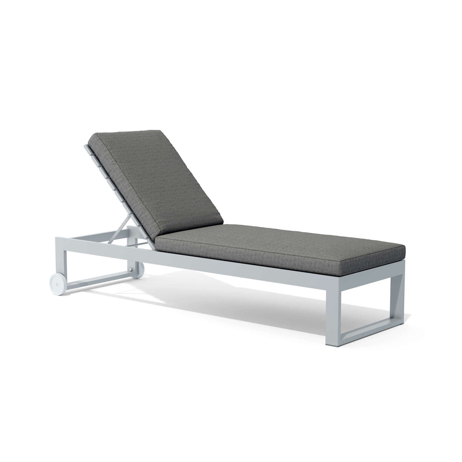 Gray Aluminum Adjustable Armless Chaise Lounger