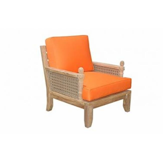 Luxe Teak and Rattan Outdoor Armchair with Sunbrella Cushions