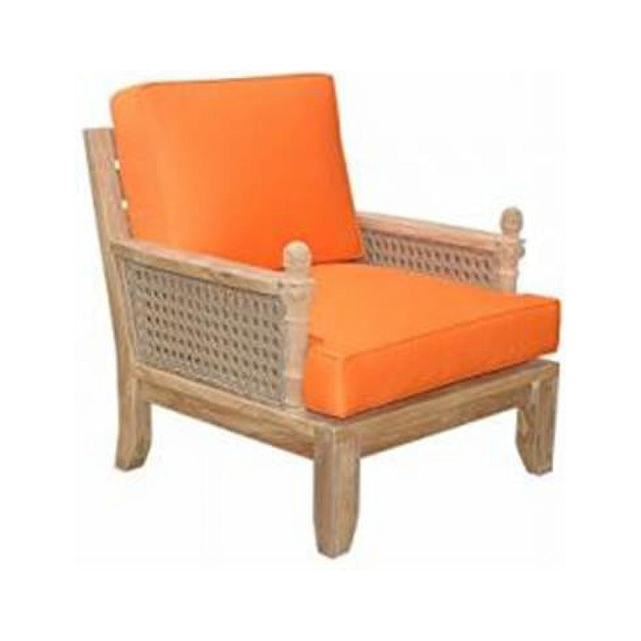 Luxe Teak and Rattan Outdoor Armchair with Sunbrella Cushions
