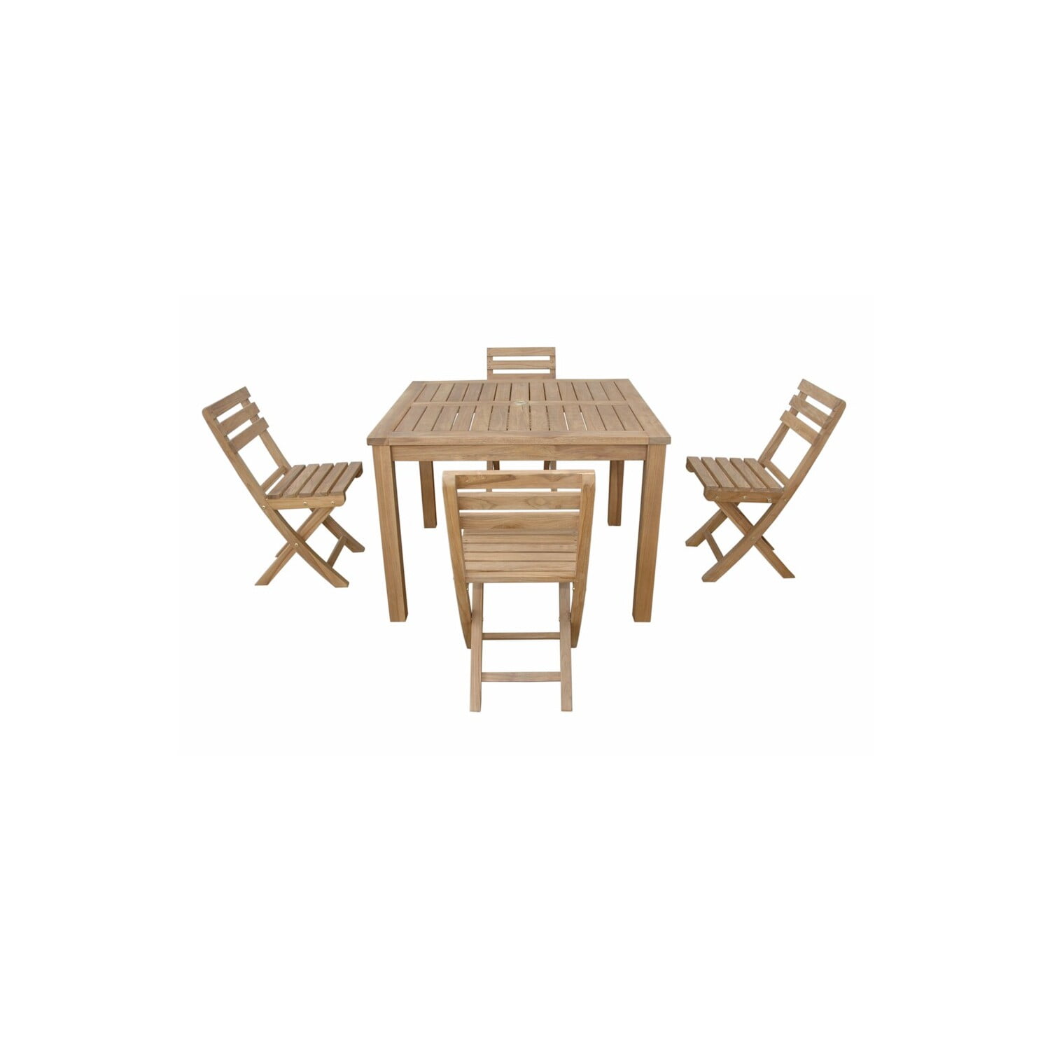Montage Alabama Natural Teak 5-Piece Folding Dining Set