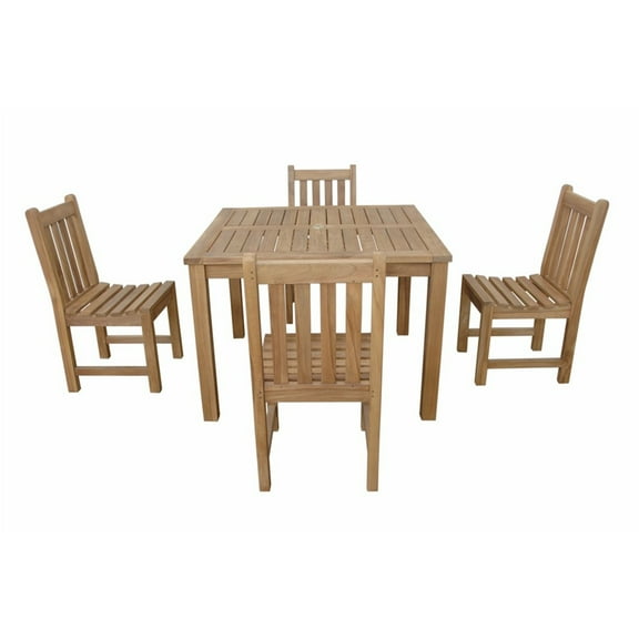 Anderson Teak Montage Braxton 5-Piece Traditional Teak Dining Set A in Brown