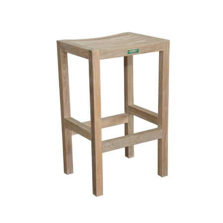 Anderson Teak Montego Contemporary Teak Backless Bar Chair in Natural