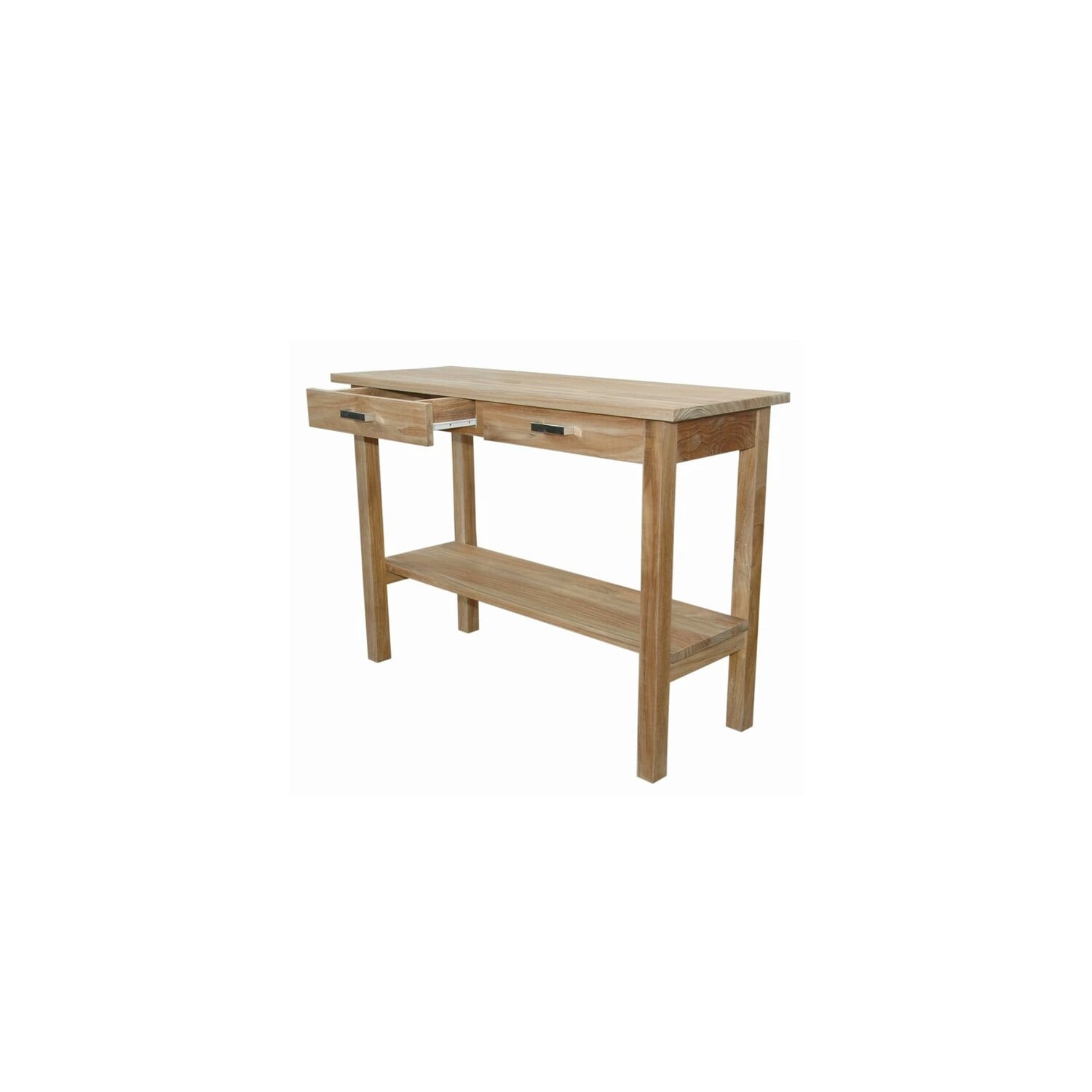 Anderson Teak Rectangular Outdoor Serving Table with Drawers and Shelf