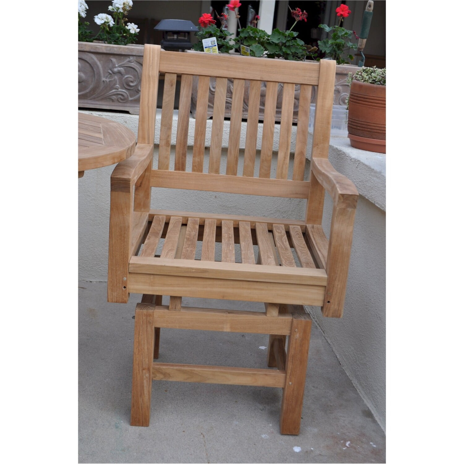 Natural Teak Rocking Dining Armchair with Cushions