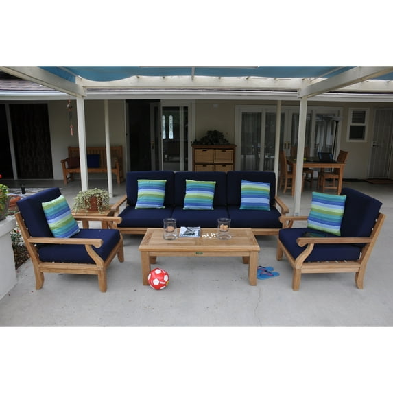 Anderson Teak Riviera Luxe 7-Pieces Modular Set With Rectangular Table B