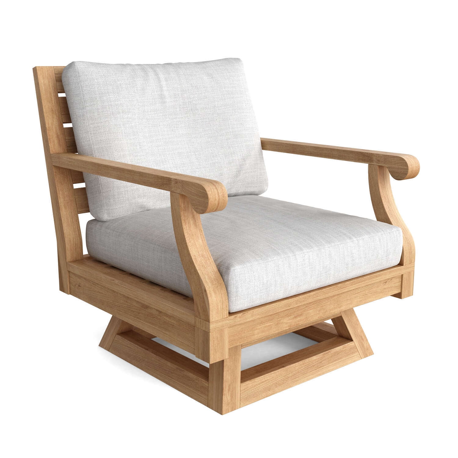 Riviera Natural Teak Swivel Lounge Chair with Cushions