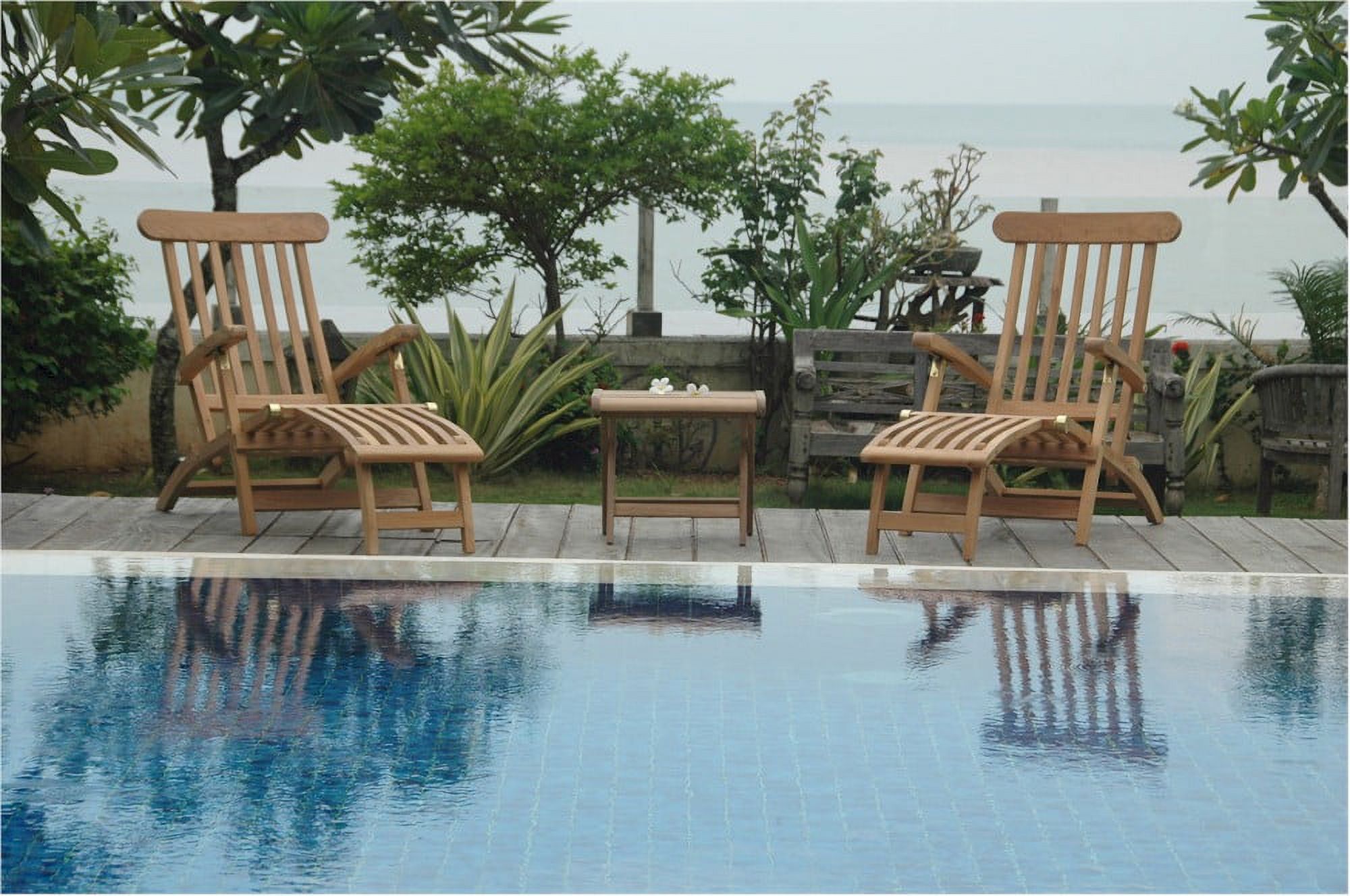 Royal Teak 3-Piece Outdoor Armchair and Stool Set