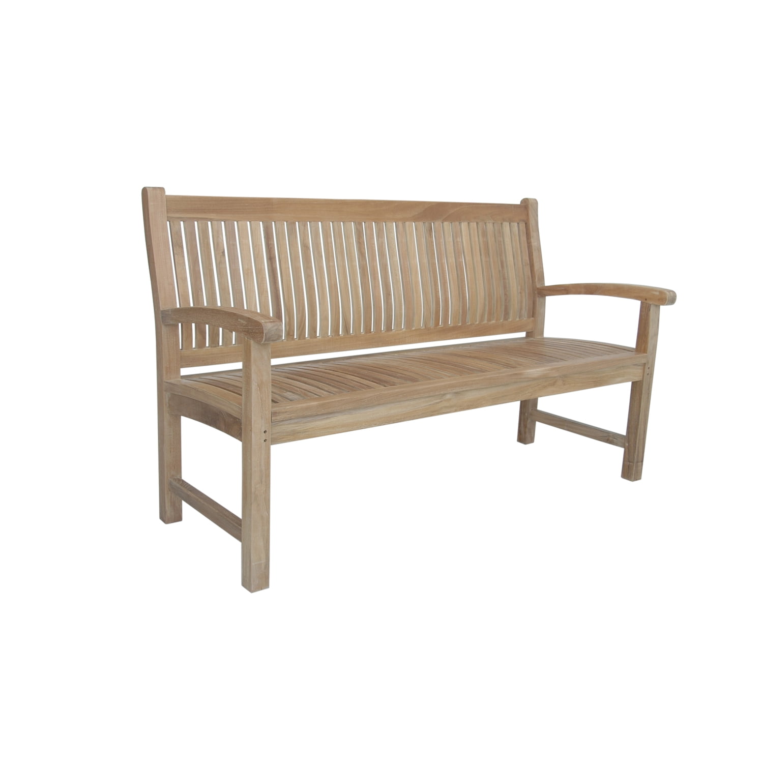 Sahara Elegantly Curved 3-Seater Natural Teak Outdoor Bench