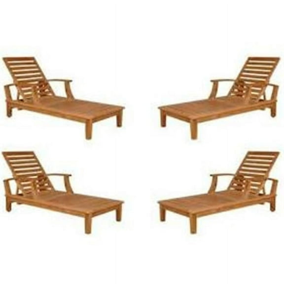 Anderson Teak Set SL-109 Brianna Sun Lounger with Arm - Pack of 4