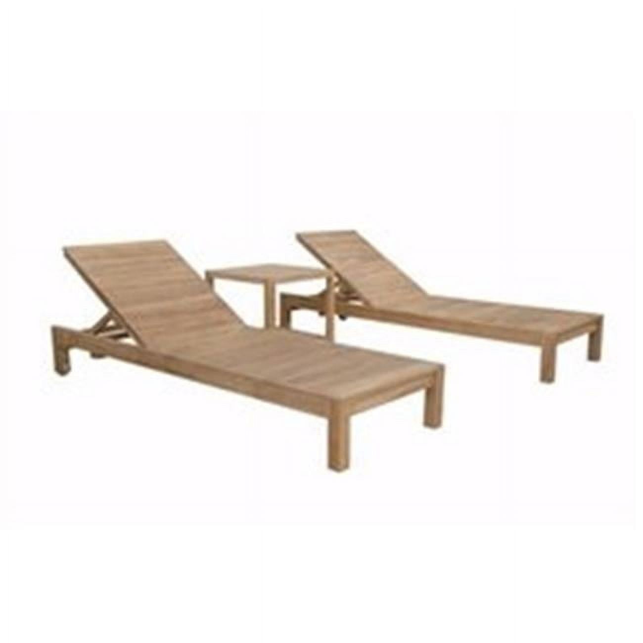 South Bay Glenmore Teak 3-Piece Outdoor Chaise Lounge Set