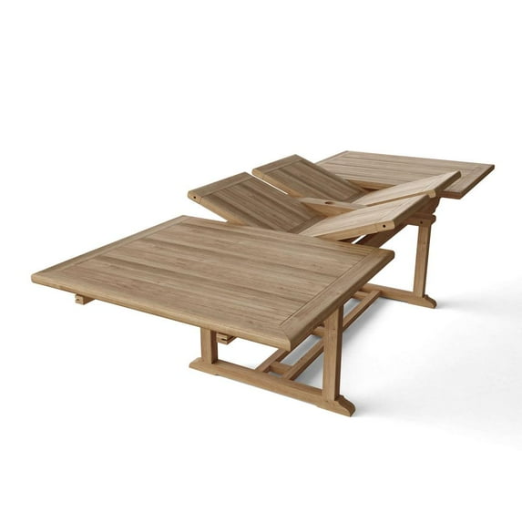 Anderson Teak Valencia Double Butterfly Patio Dining Table in Natural