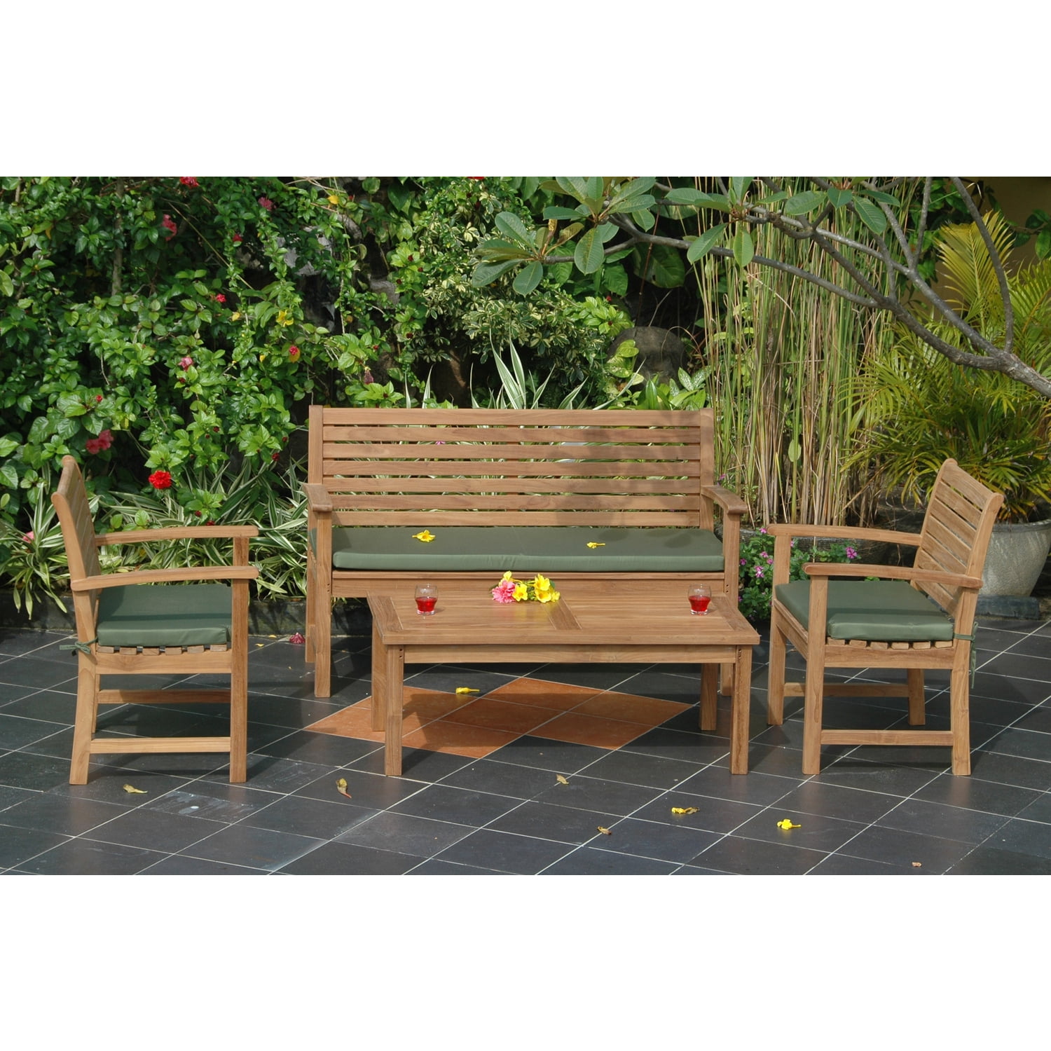 Victoria Montage 4-Piece Teak Outdoor Conversation Set