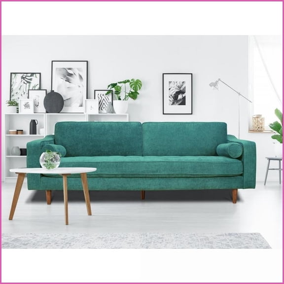 Anderson Turquoise 3-Person Modern Living Room Sofa | Loose Back | Square Arms | Upholstered