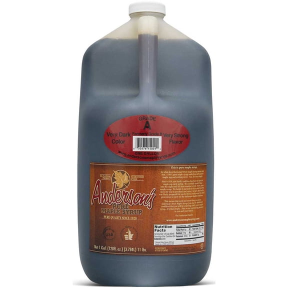 Andersons Grade A Very Dark Pure Maple Syrup, 1 Gallon -- 1 each.
