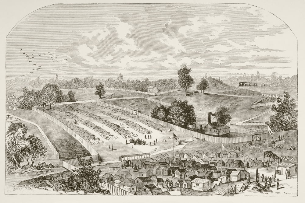Andersonville Prison Officially Known As Camp Sumter Where Union Prisoners Were Kept During The American Civil War From A 19Th Century Illustration Canvas Art - Ken Welsh Design Pics (34 x 22)