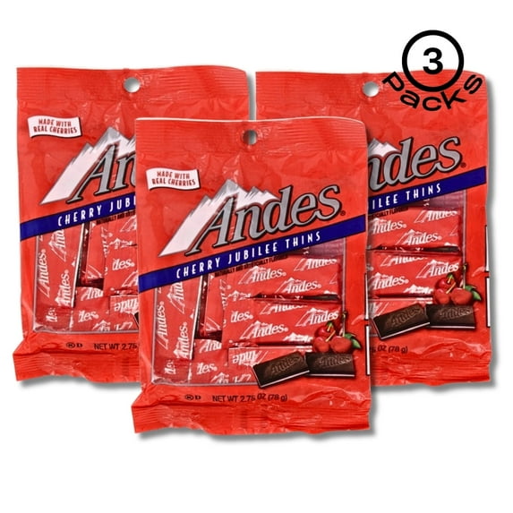 Andes Cherry Jubilee Thins, Pack of 3, 2.75 oz Each