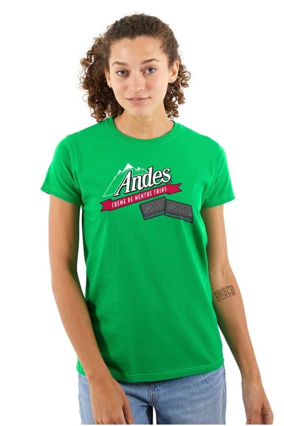 Andes Chocolate Mints Original Logo Womens Slim Fit Graphic Tee Brisco Brands S