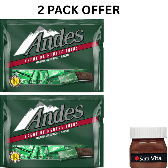 Andes, Crme de Menthe, Mint Chocolate Candy, 8.5 oz. Gluten Free & Peanut Free. Contains Milk.