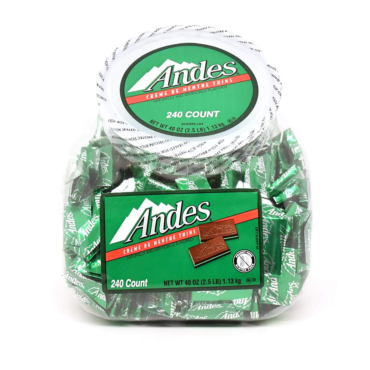 Andes Creme De Menthe Thin Mints 2.5 Pounds of Bulk After Dinner Mints Rectangular Chocolate