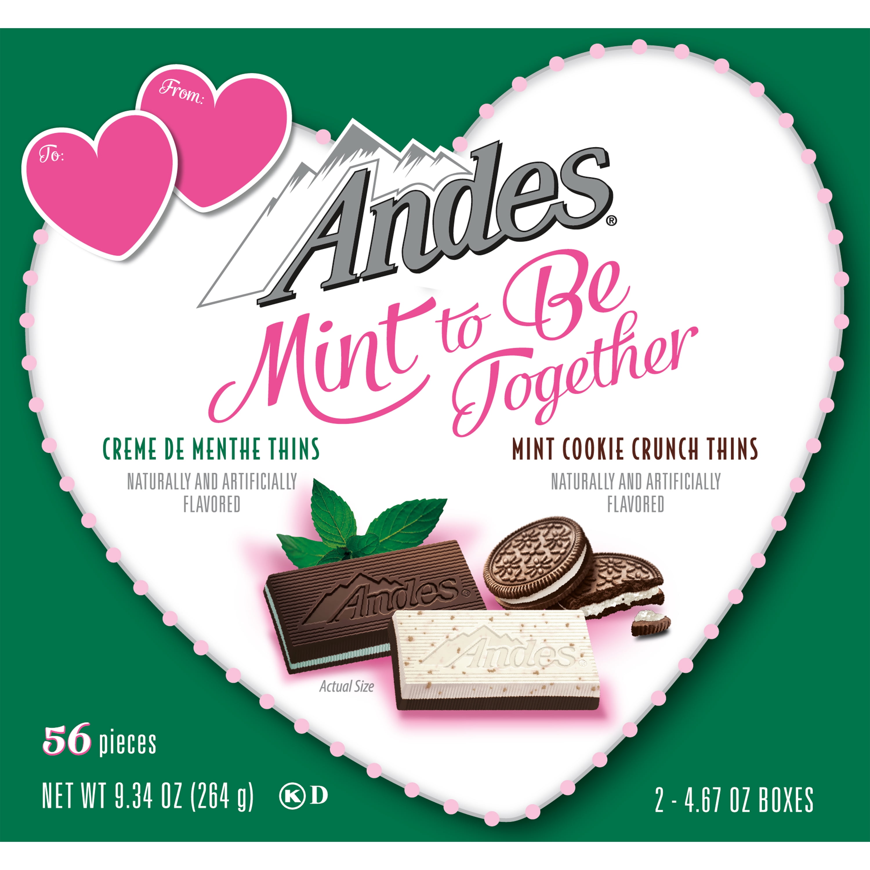 Andes, Mint to Be Together, Valentine Gift Box 9.34oz, Contains Milk, Peanut Free, Gluten Free