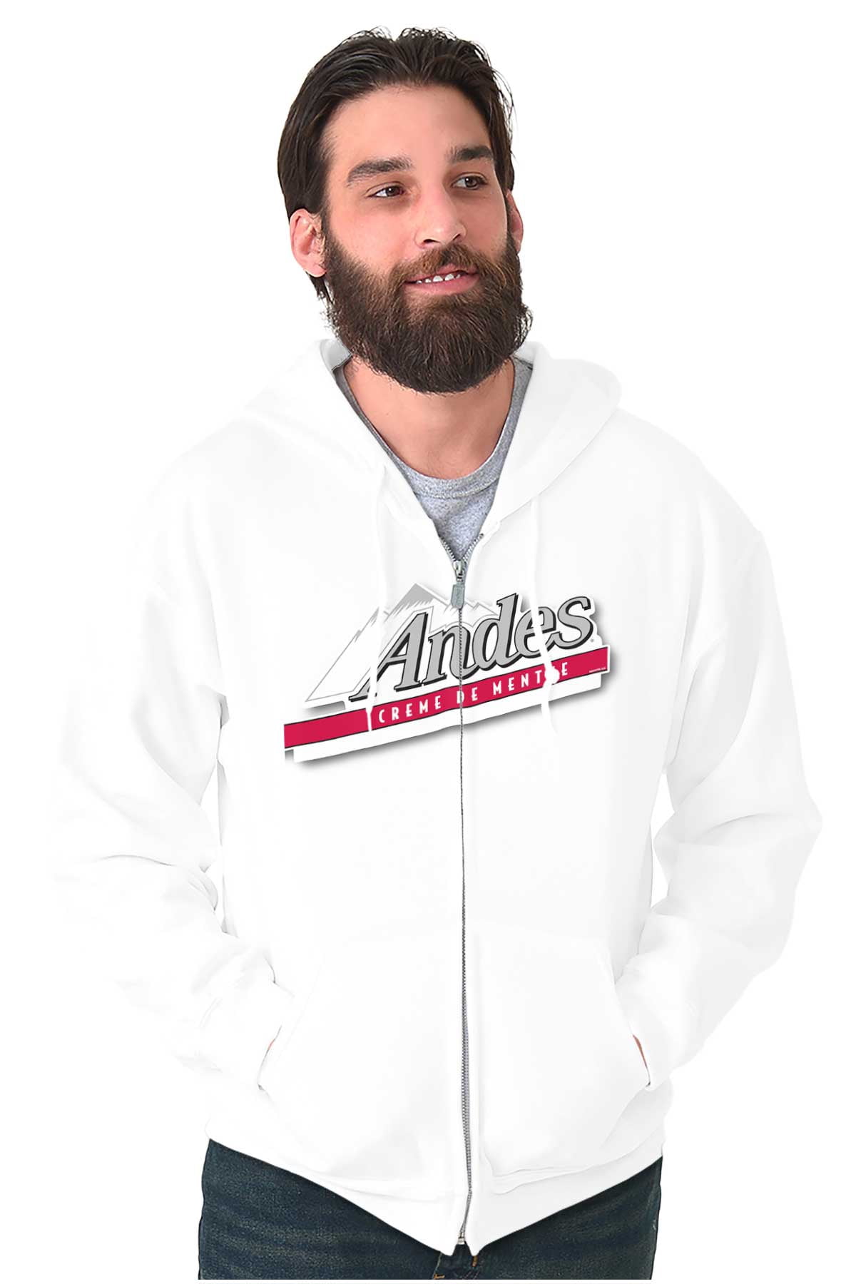Andes Mints Classic Chocolate Candy Unisex Fleece Graphic Zip Up Hoodie ...