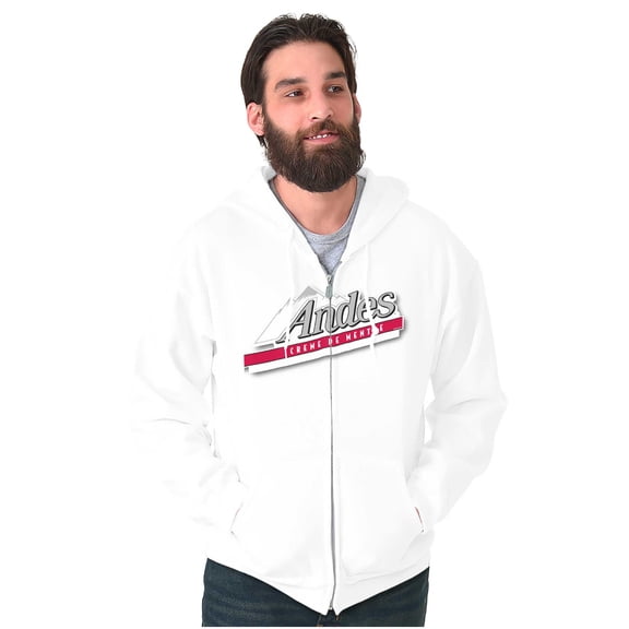 Andes Mints Classic Chocolate Candy Zip Up Hoodie Men's Women's Brisco Brands M