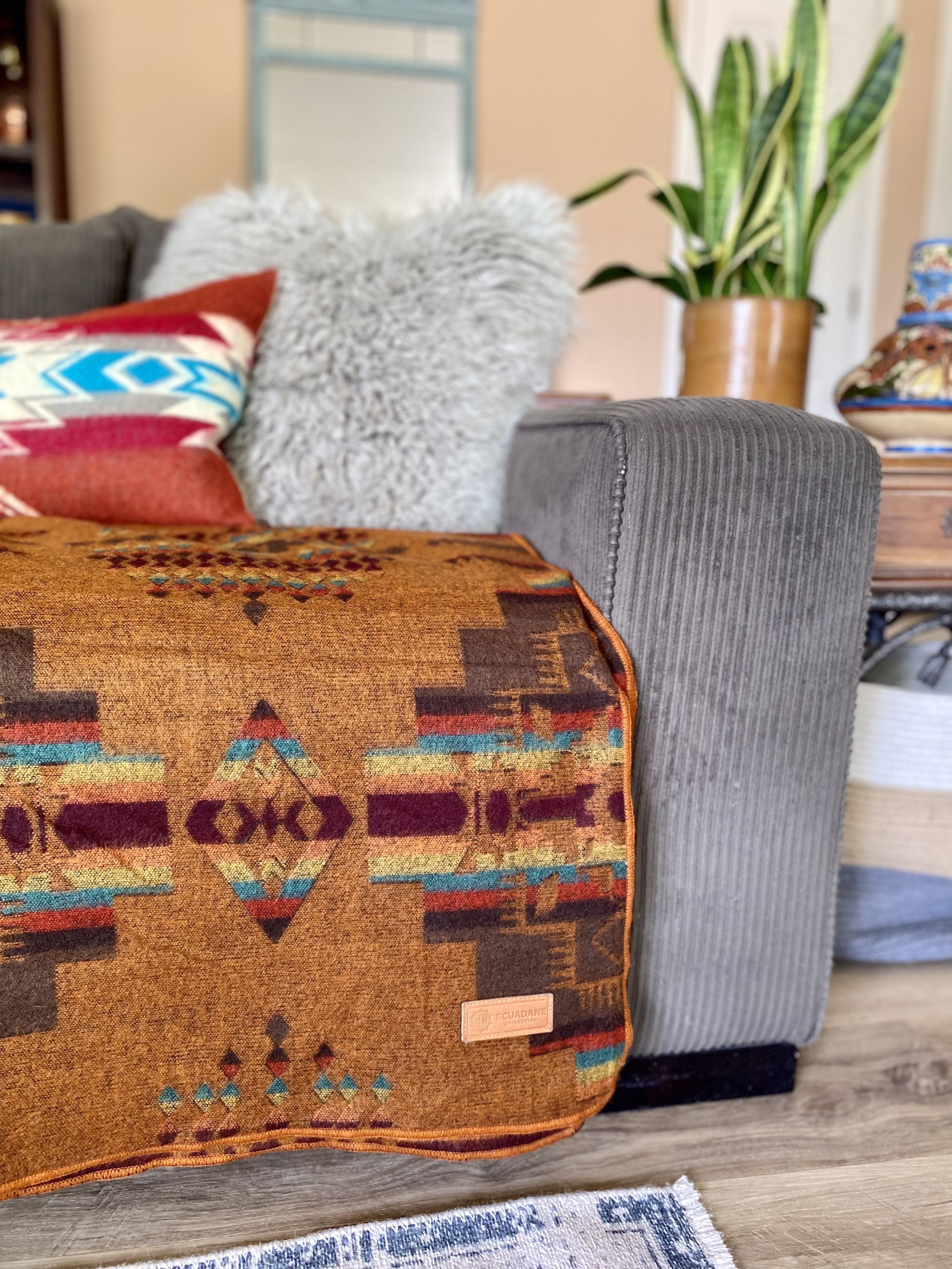 Andes Mountain Queen Size Reversible Bohemian Throw Blanket