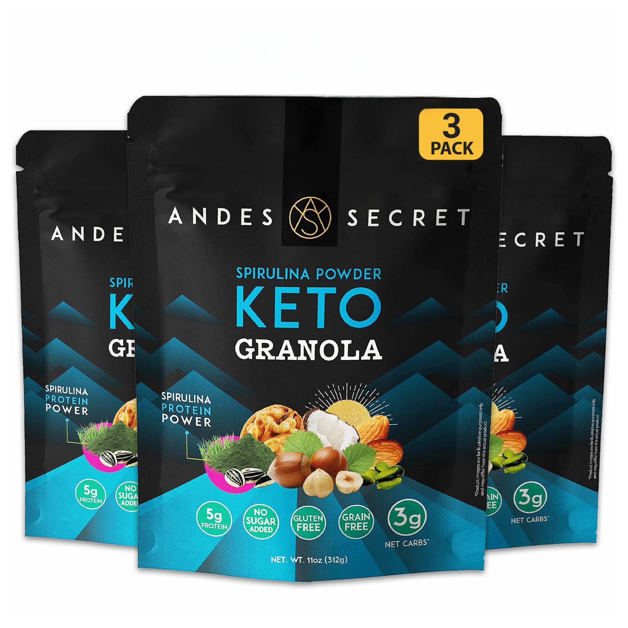 Andes Secret Low Calorie DHF10 Granola High Protein Cereal, Keto Low