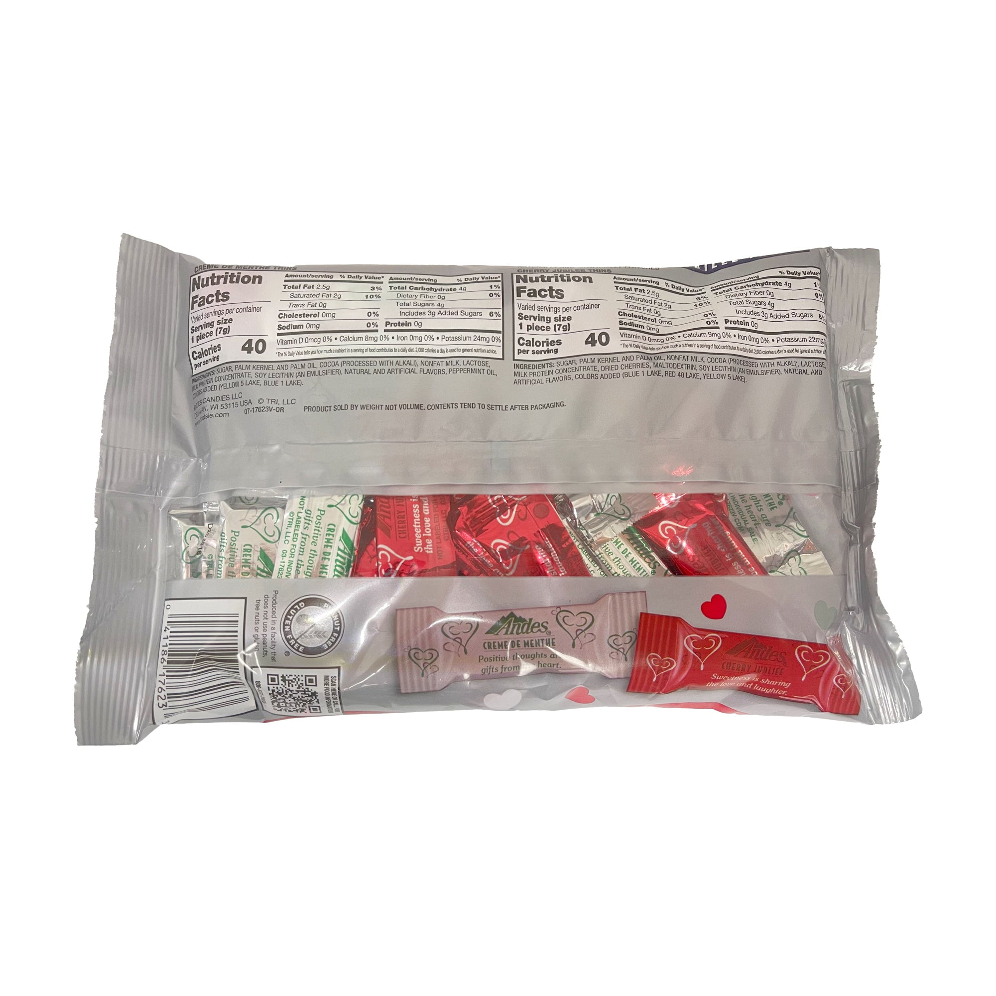 Andes Valentines Creme de Menthe and Cherry Jubilee Thins Assorted 9.14