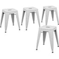 thumbnail image 1 of Andeworld 18" Modern Industrial Metal Stools Classroom Stools Stackable  Dining Chair Kids Short Stools[Set of 4, White], 1 of 8