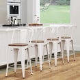 thumbnail image 1 of Andeworld 24" Counter Height With Back Metal Bar Stools, White (Set of 4), 1 of 9